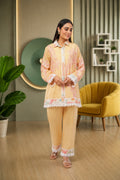 Linen Co-Ord set with hand paint and embroidery