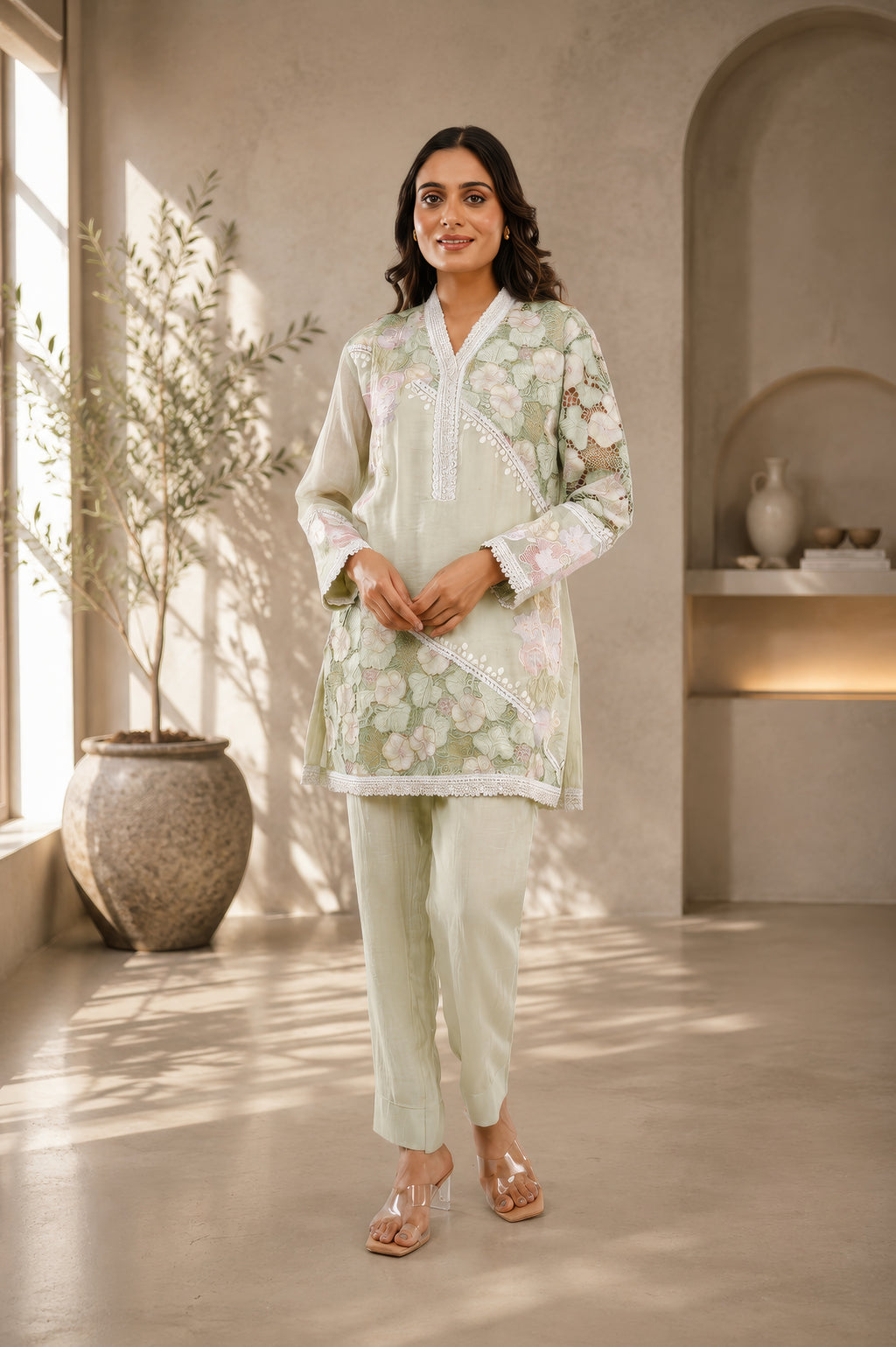 Linen Co-Ord set embroidery