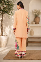 Linen Co-Ord set with hand paint and embroidery