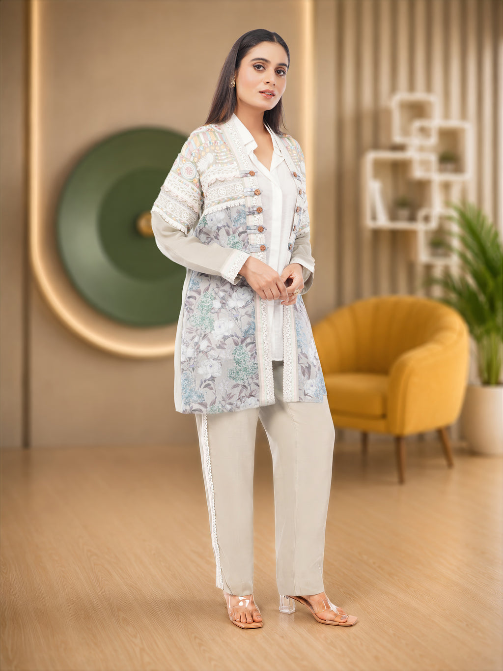 Linen Co-Ord with machine embroidery