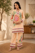 Linen Co-Ord set with hand paint and embroidery