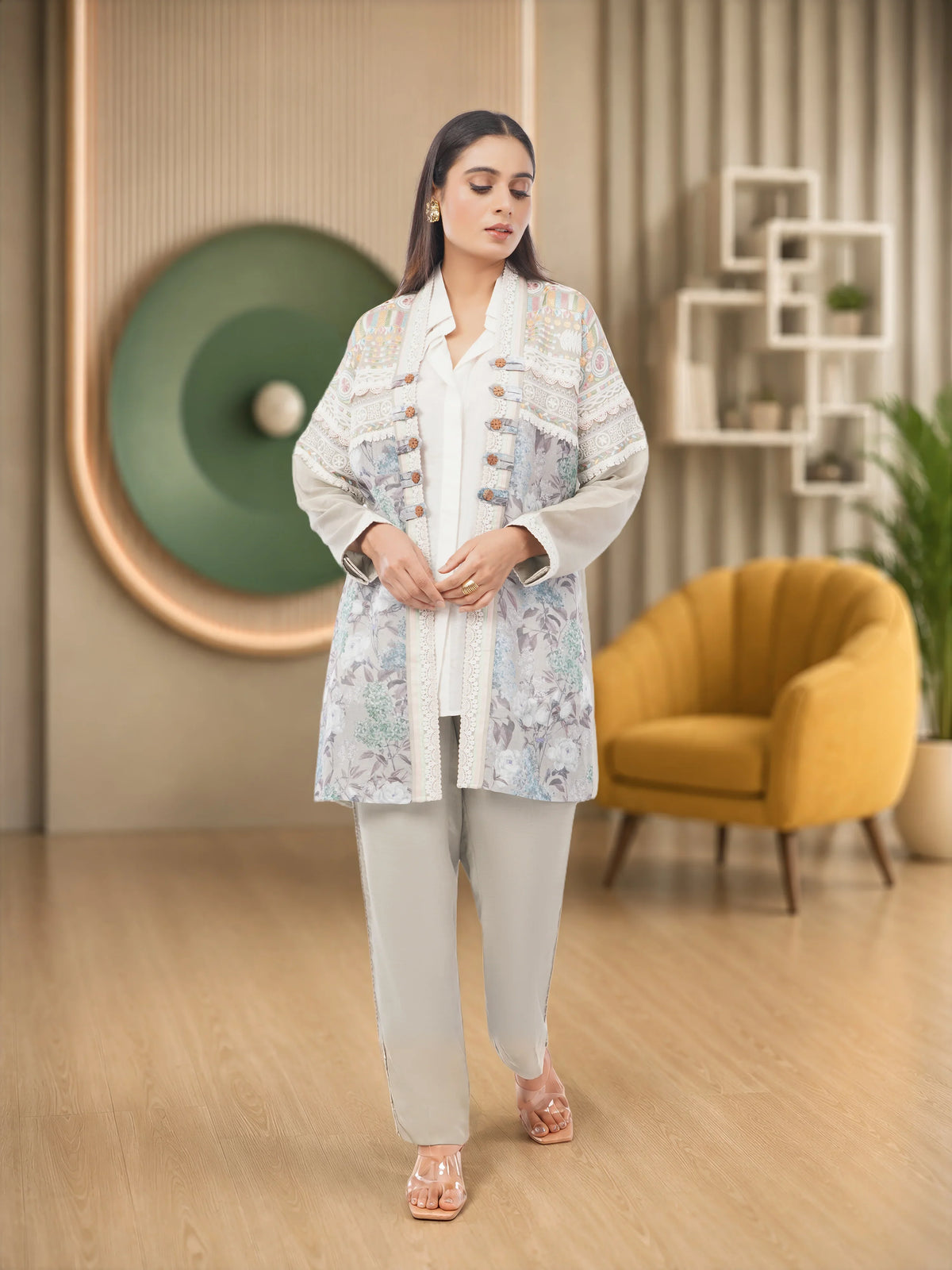 Linen Co-Ord with machine embroidery