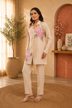 Embroidered Mul Co-Ord Set with Patch Work