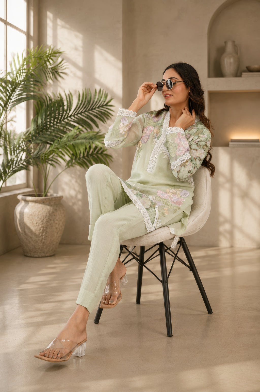Linen Co-Ord set embroidery
