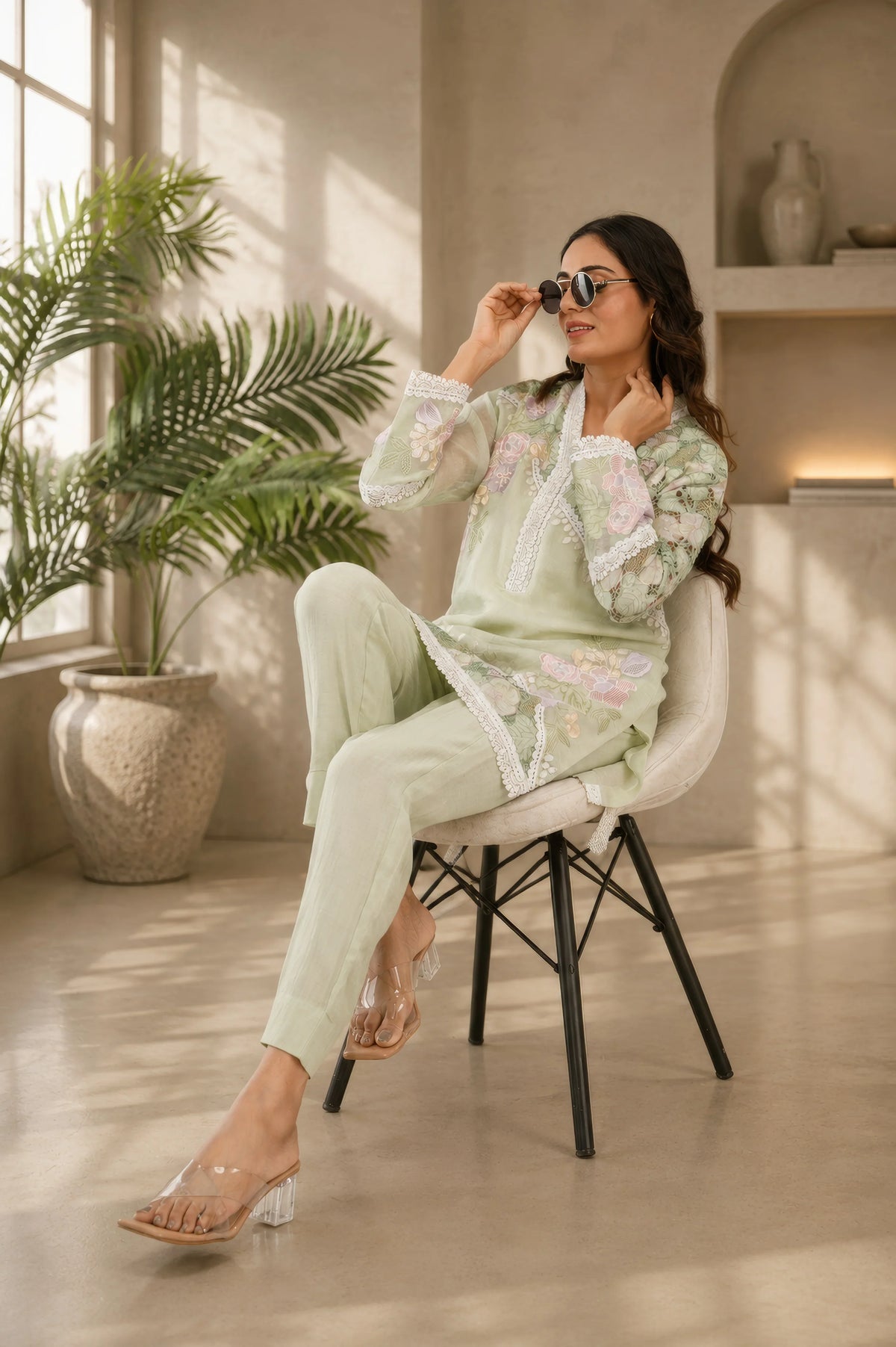 Linen Co-Ord set embroidery