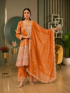 Embroidered Georgette Palazzo Set