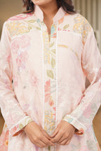 Linen Co-Ord set with hand paint and embroidery