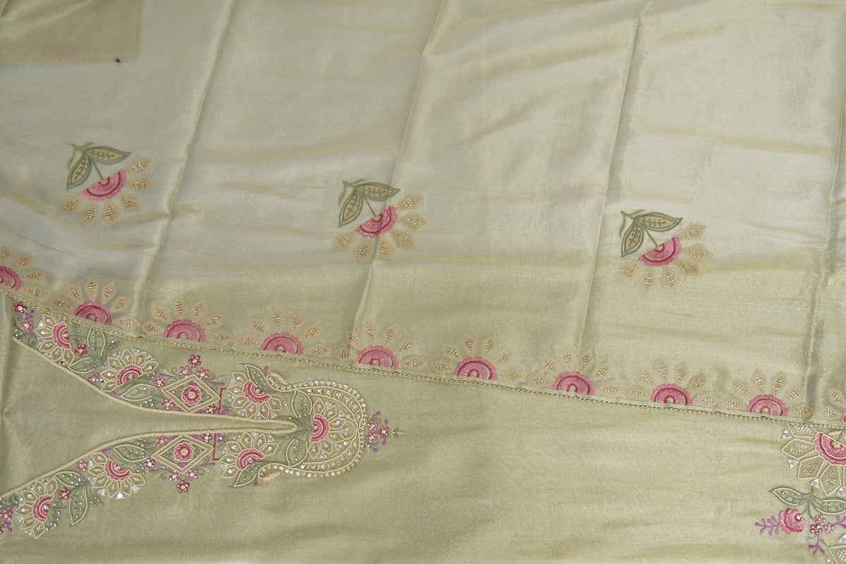 Tulfi silk top and dupatta, Upada silk bottom, hand paint work top and dupatta
