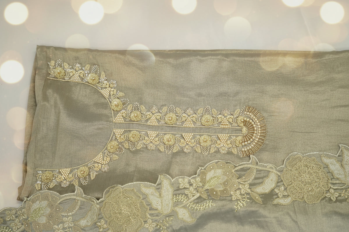 Tulfi silk top and dupatta, Upada silk bottom, hand paint work top and dupatta