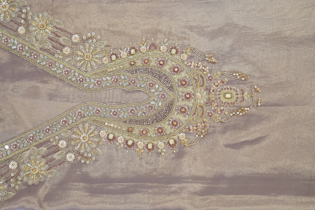 Sapphire silk top and dupatta, Upada silk bottom, zardozi hand work and embroidery