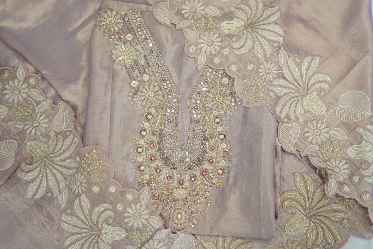 Sapphire silk top and dupatta, Upada silk bottom, zardozi hand work and embroidery