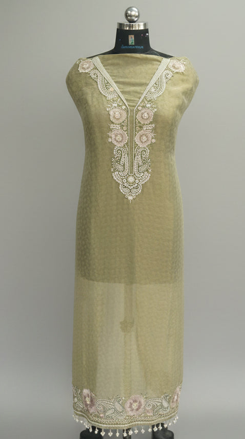 Kunbi silk top and dupatta, bottom Upada silk, multi thread work with hand work