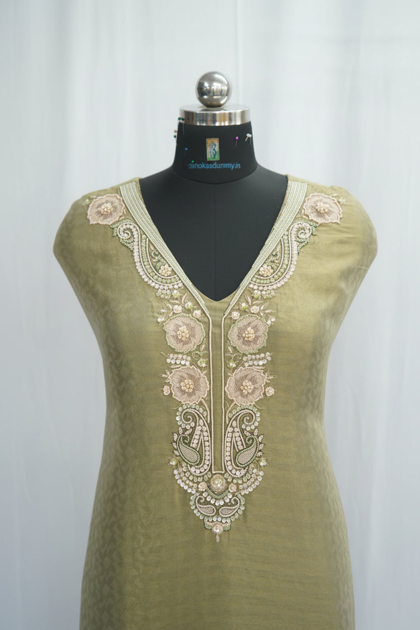 Kunbi silk top and dupatta, bottom Upada silk, multi thread work with hand work
