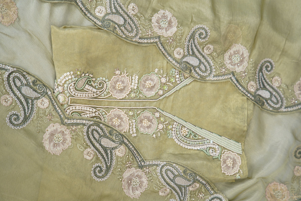 Kunbi silk top and dupatta, bottom Upada silk, multi thread work with hand work