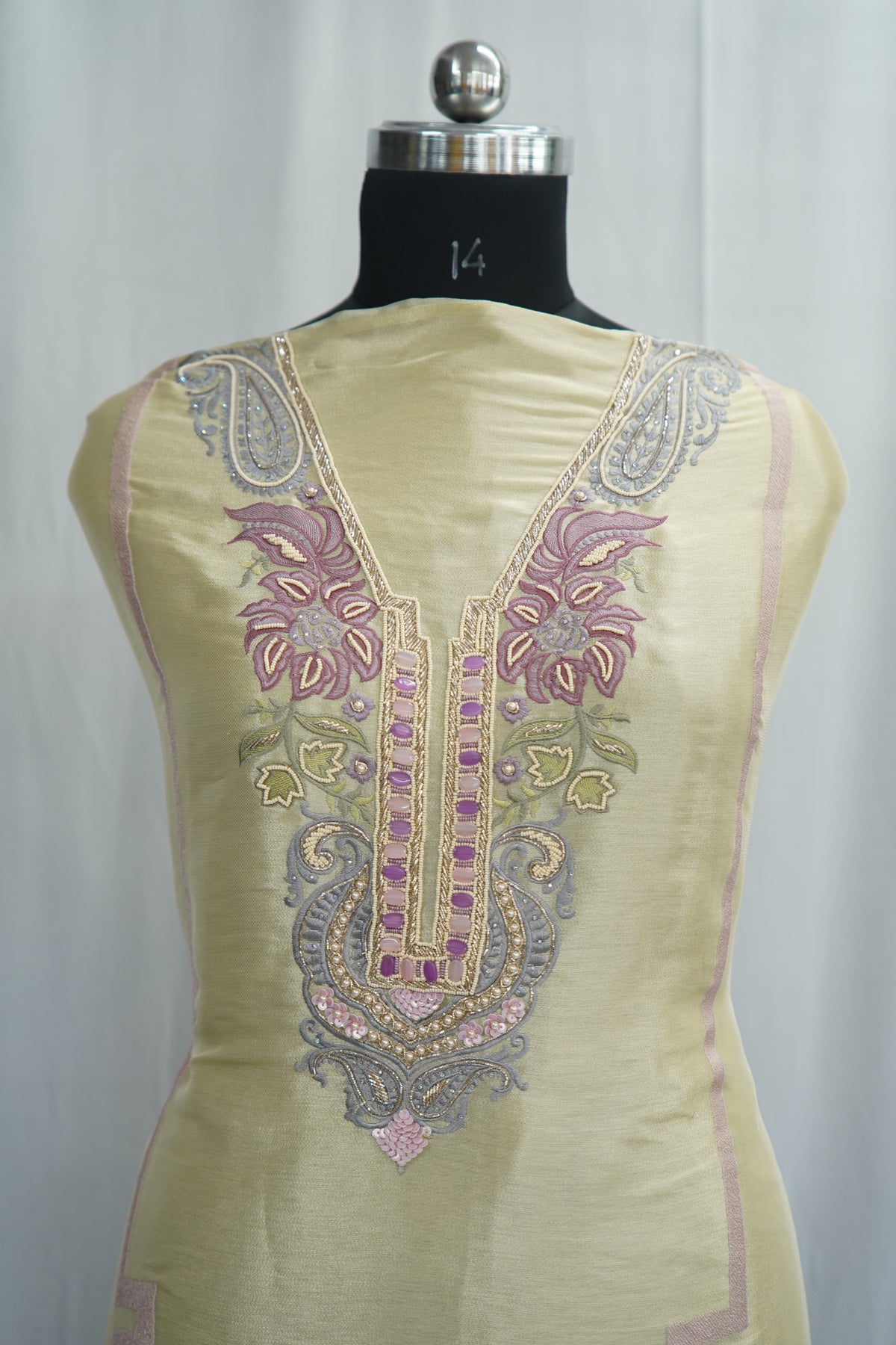 Jirraf tissue top and dupatta  with print, bottom Upada silk, multithread with patch work and hand work