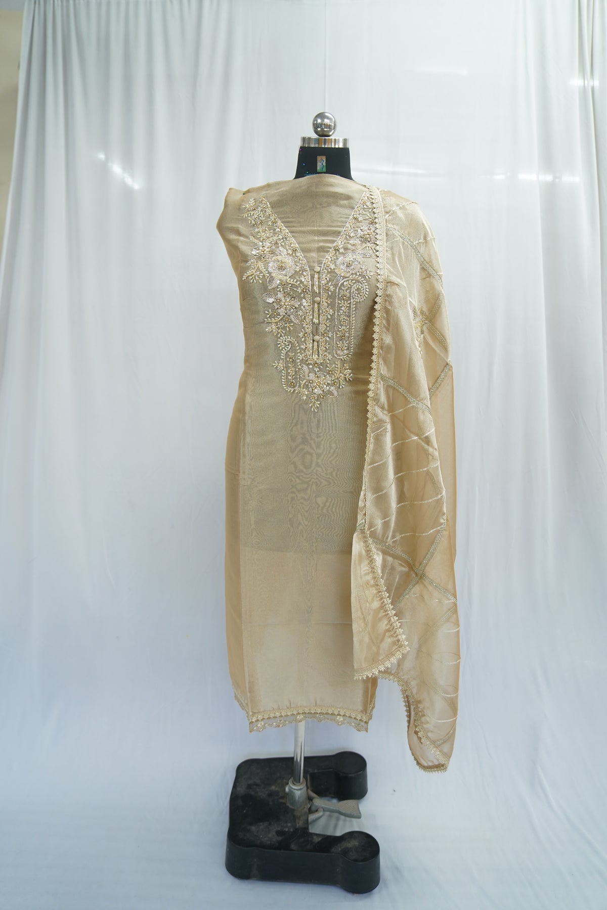 Tatwam silk top and dupatta, bottom Upada silk, thread and hand work
