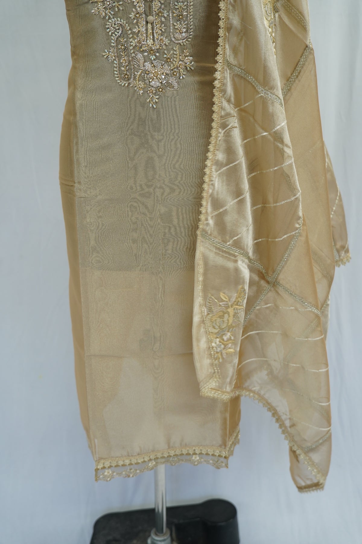 Tatwam silk top and dupatta, bottom Upada silk, thread and hand work