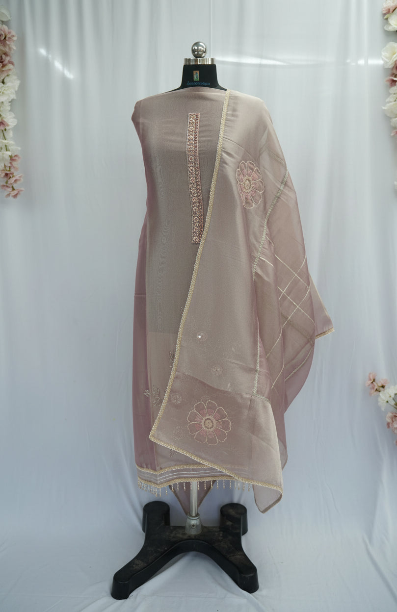 Nooria silk top and dupatta, Upada silk bottom, hand and thread work