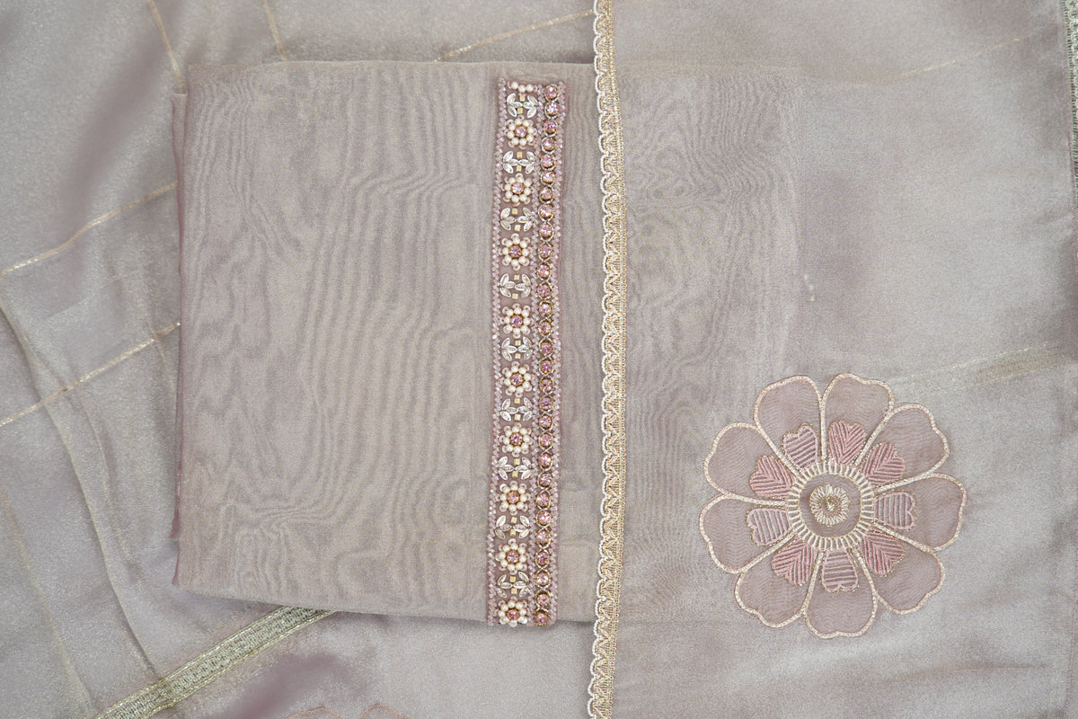 Nooria silk top and dupatta, Upada silk bottom, hand and thread work