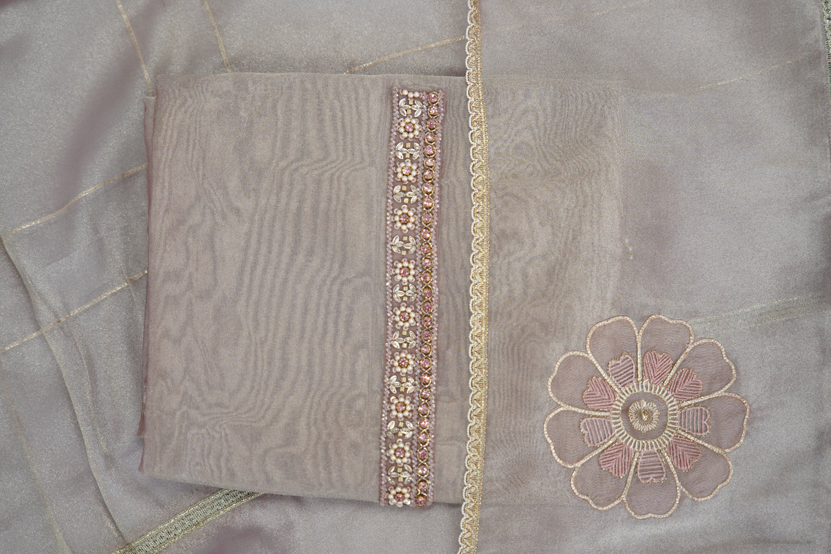 Nooria silk top and dupatta, Upada silk bottom, hand and thread work