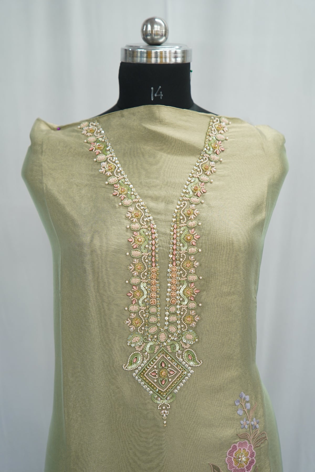 Tulfi silk top and Dupatta, Upada silk bottom, hand paint work top and dupatta cutwork