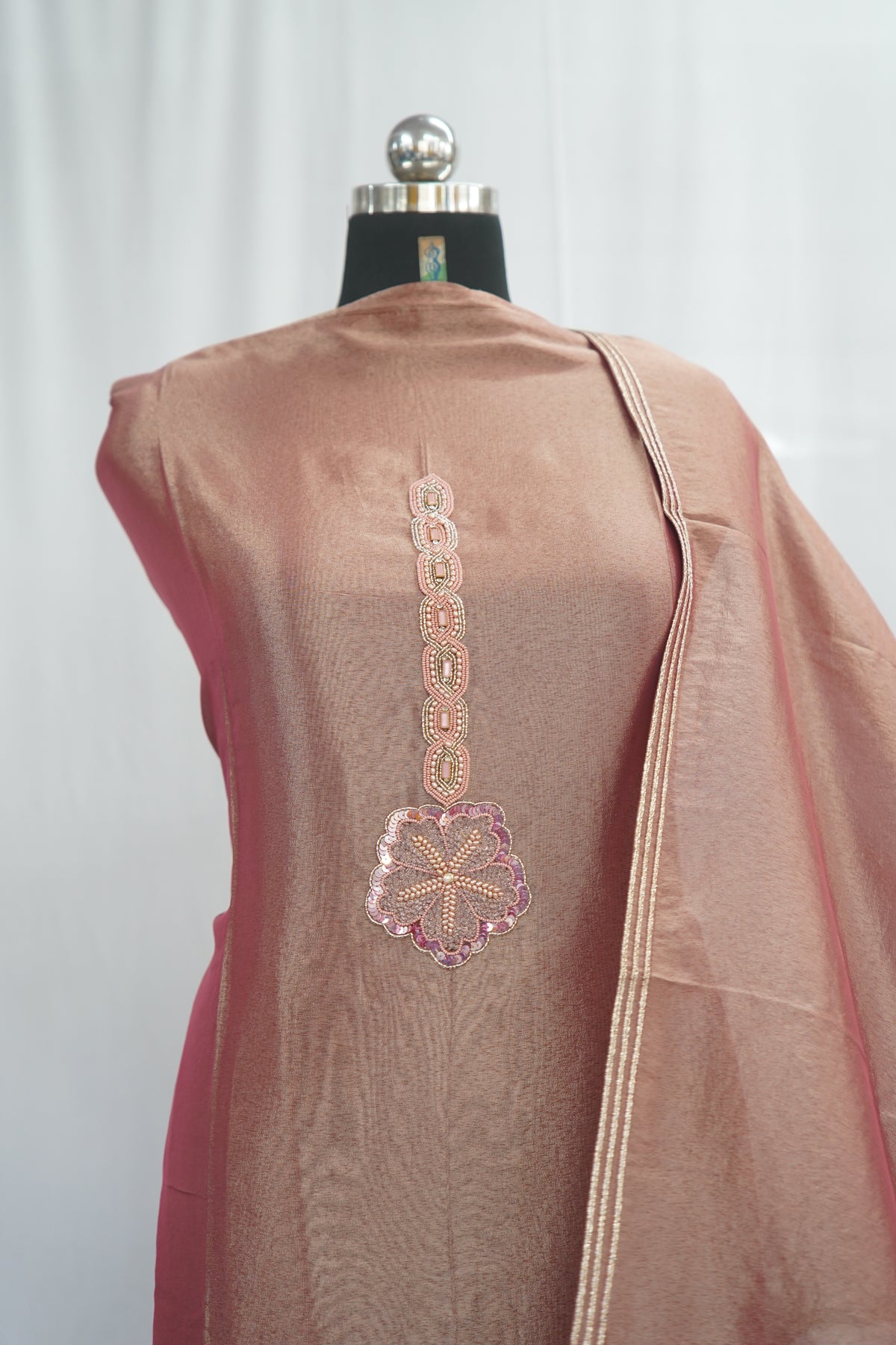 Tatwam silk top and dupatta, bottom Upada silk, hand work with lace work