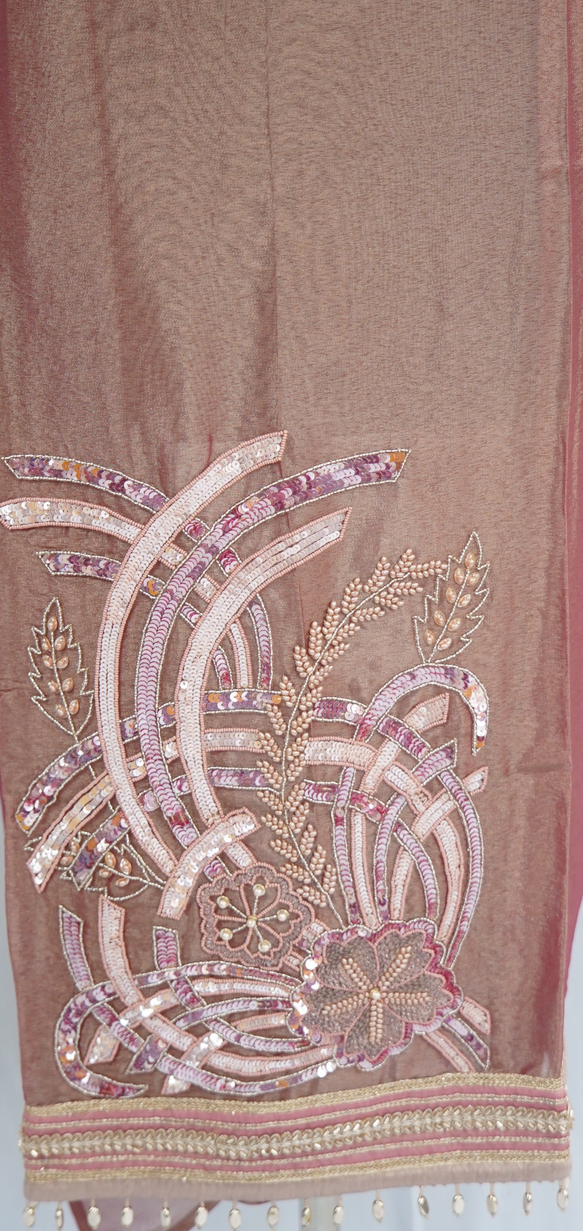 Tatwam silk top and dupatta, bottom Upada silk, hand work with lace work