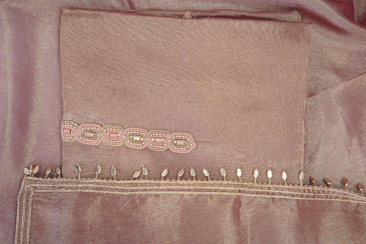 Tatwam silk top and dupatta, bottom Upada silk, hand work with lace work