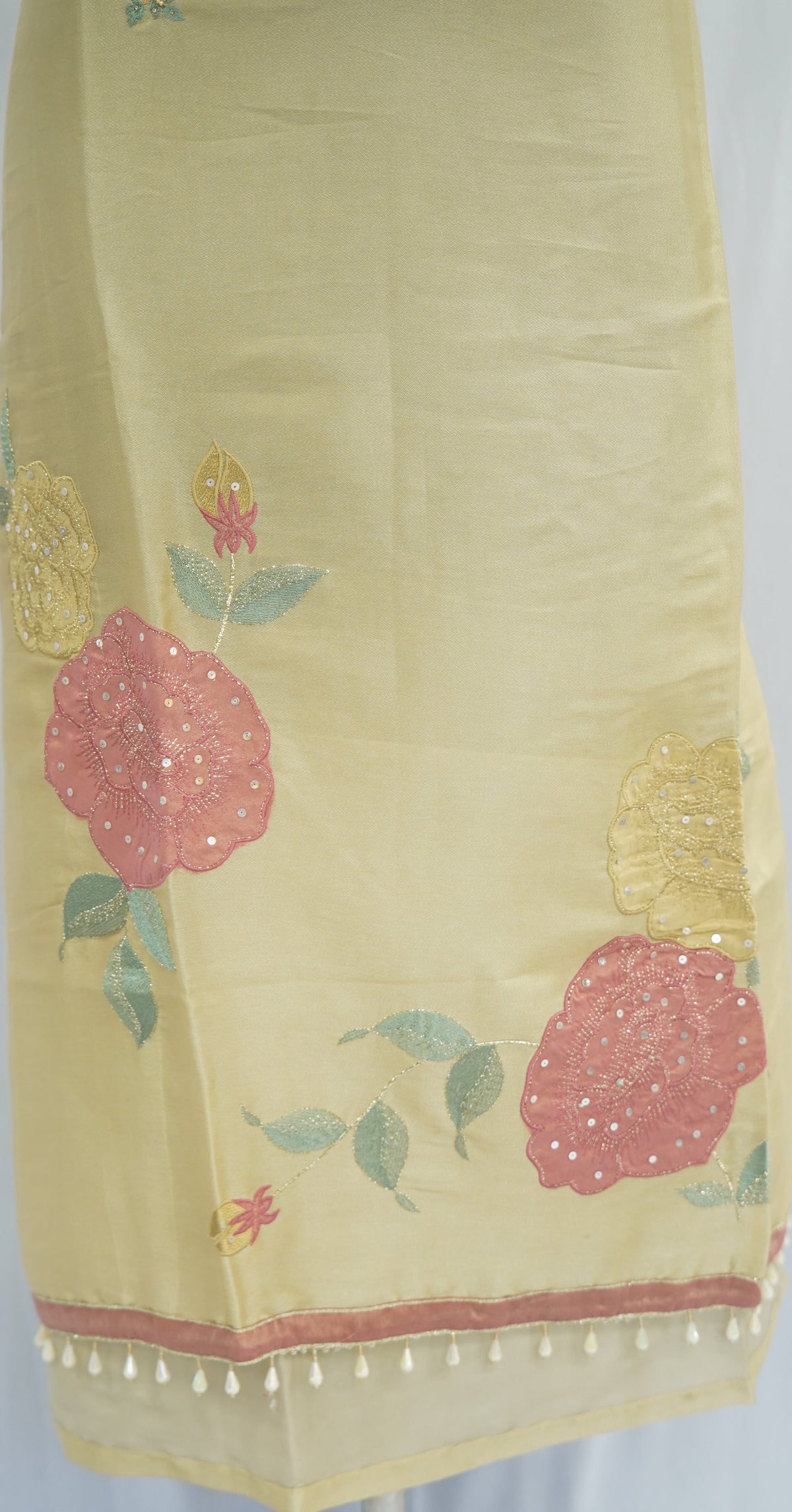 Jiraff tissue top and dupatta, bottom Upada silk, multithread with handwork, cutwork dupatta