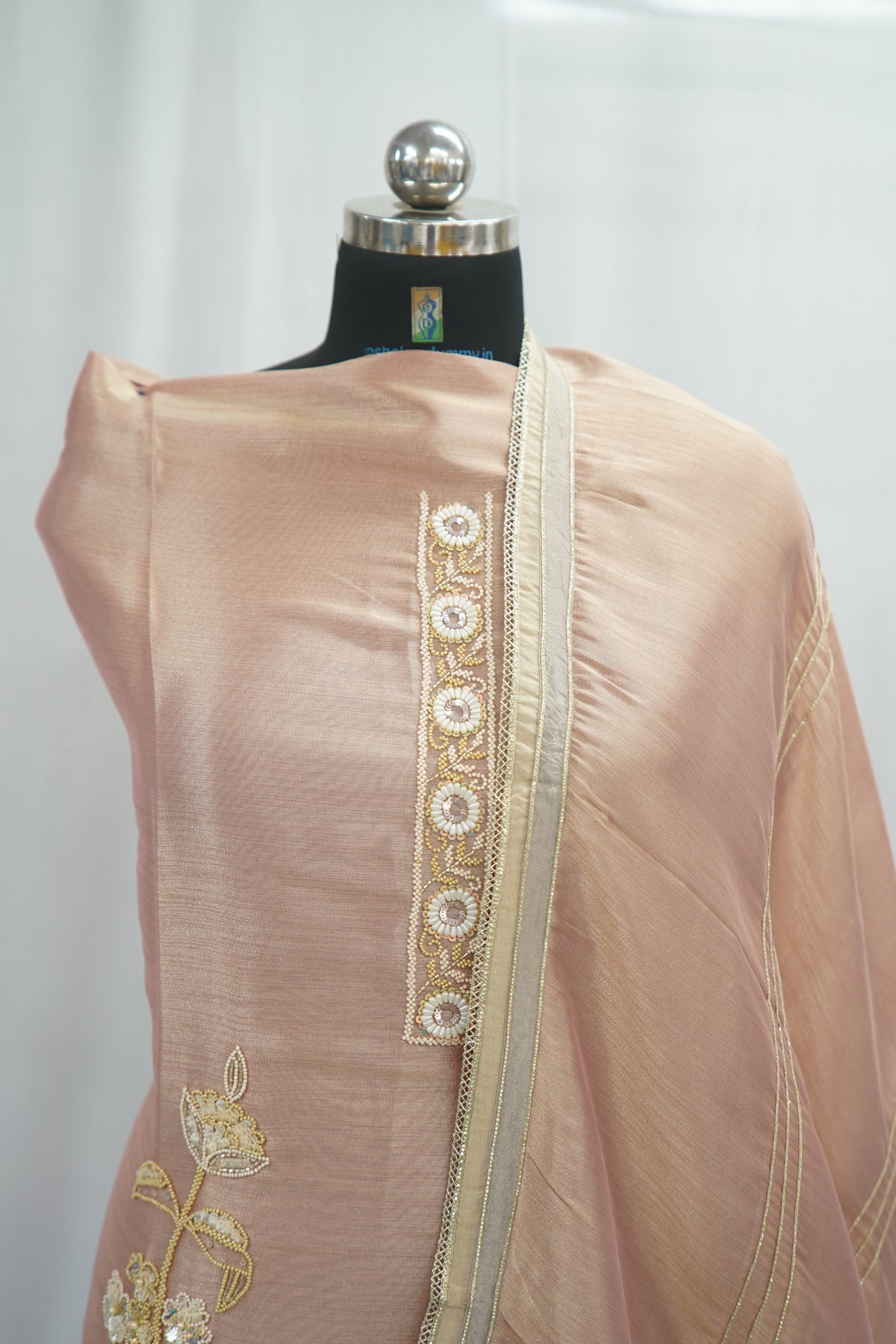 Tulfi silk top and dupatta, Upada silk bottom, dupatta embroidery and hand work with 3D flower
