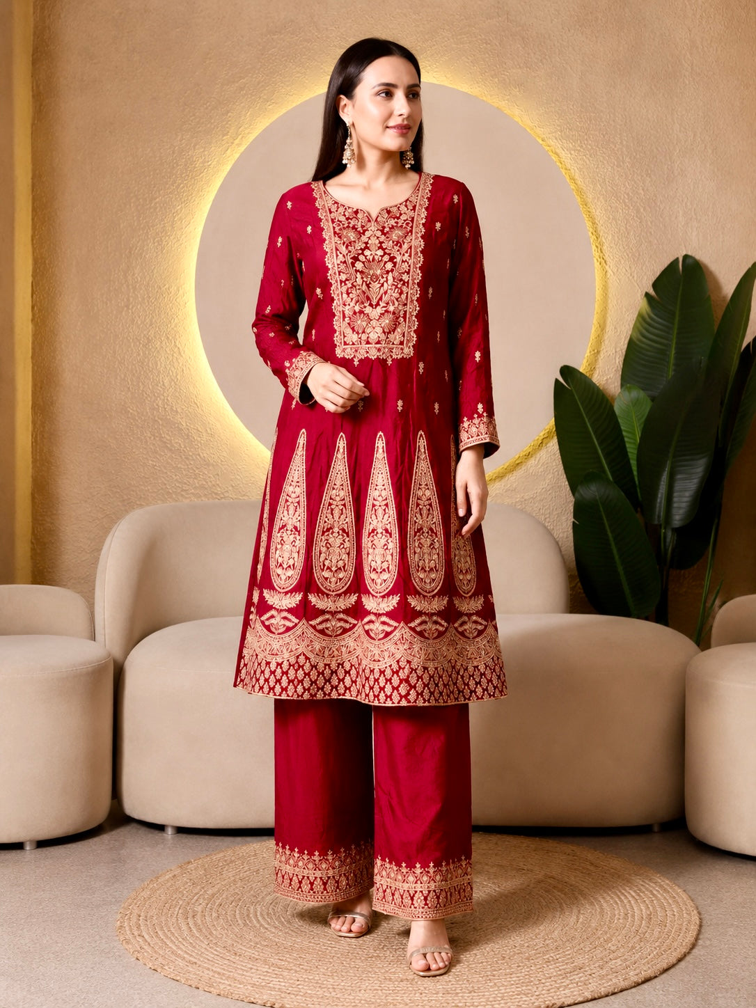 Embroidered Georgette Sharara Suit