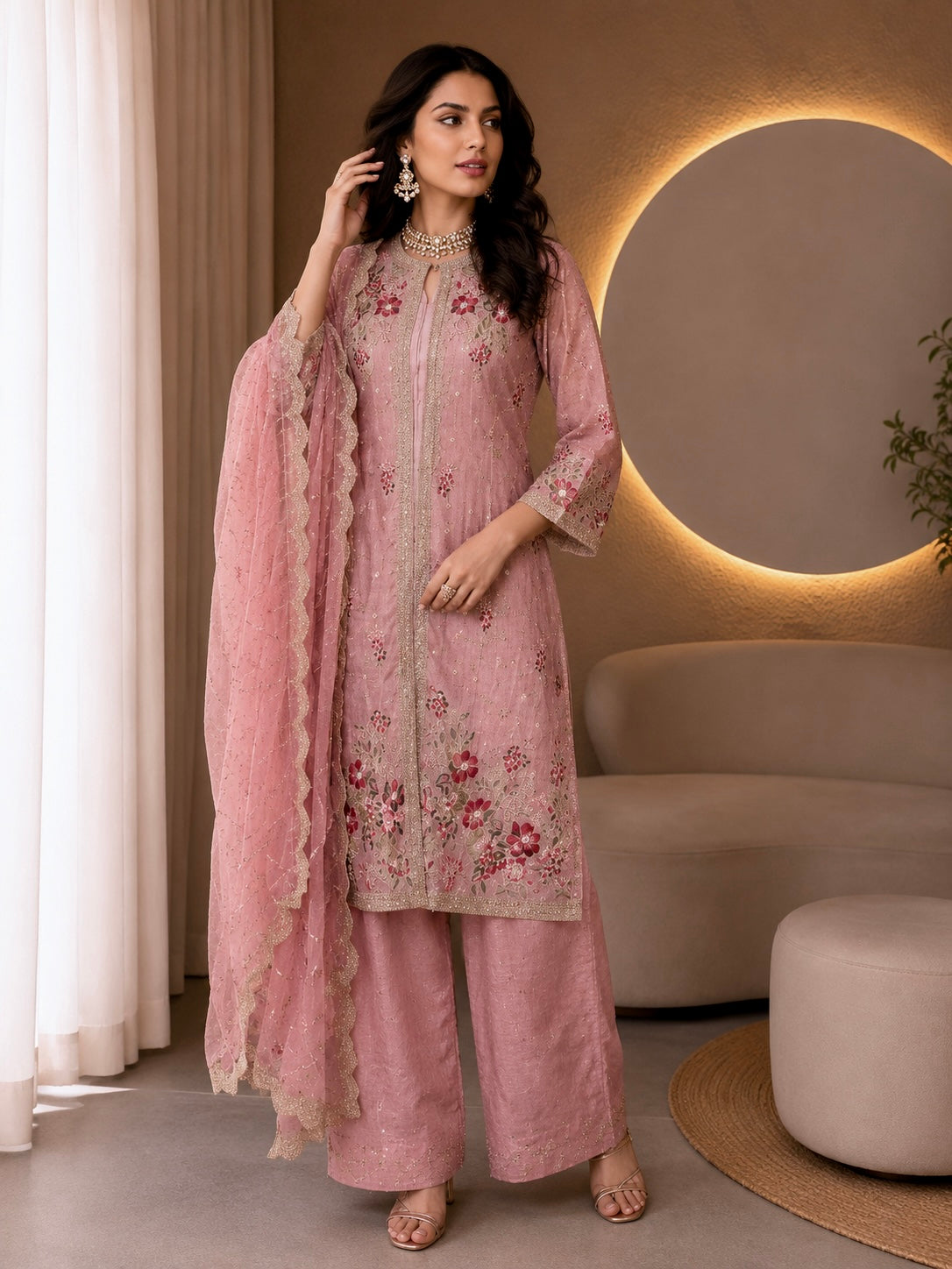 Printed Cotton Linen Achkan Kurti