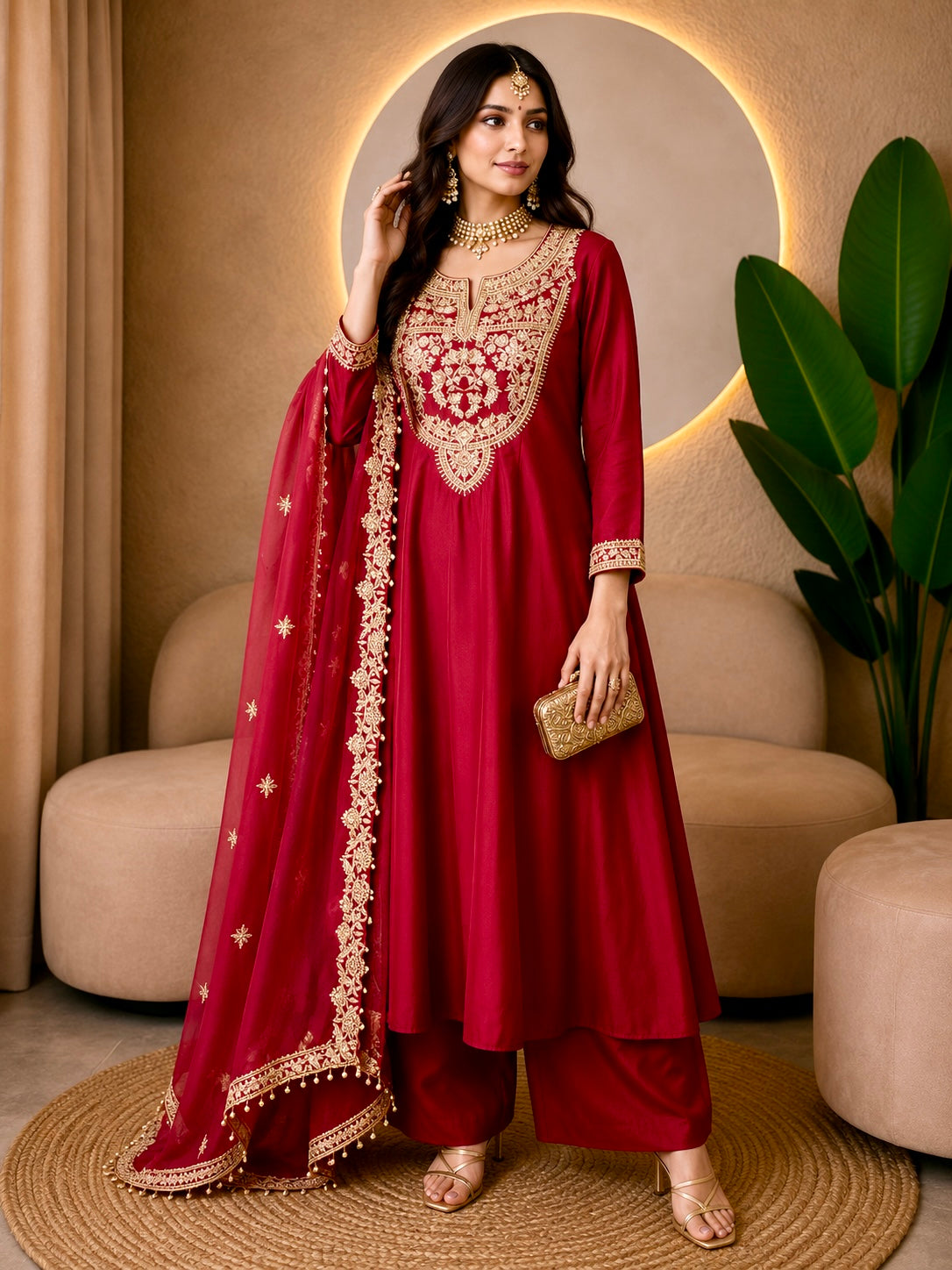 Embroidered Georgette Designer Anarkali Suit