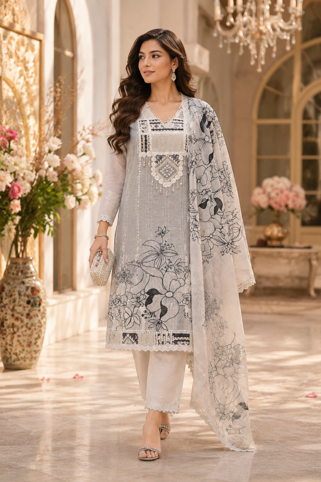 Pure Mul Banarasi charm with delicate hand & machine-crafted elegance
