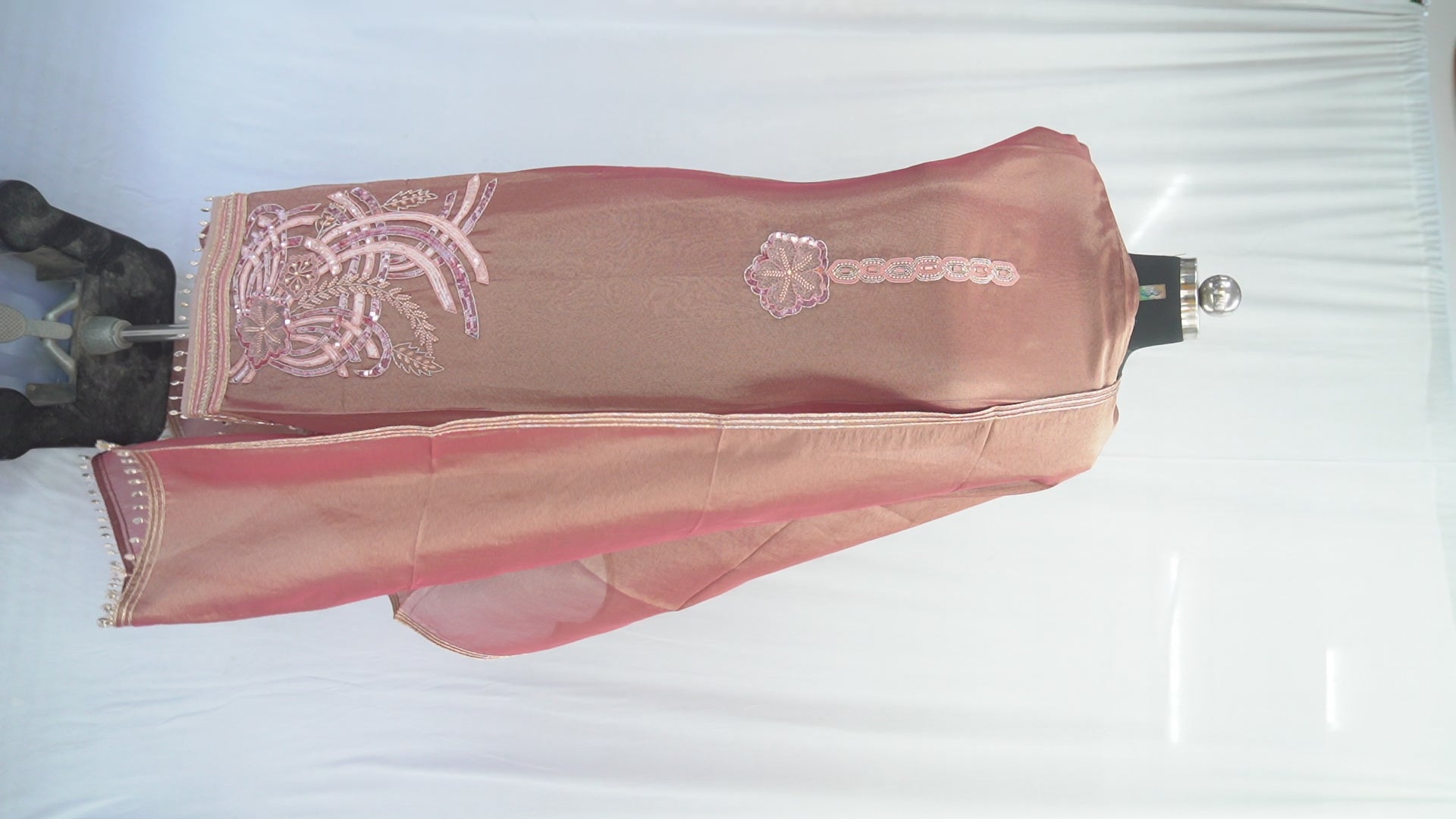 Tatwam silk top and dupatta, bottom Upada silk, hand work with lace work